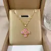 [Acero de Titanio] Elegante Collar para Mujer con Microincrustaciones de Cobre y Baño de Oro Real, Sencillo y Moderno Estilo Ins, Exquisita Cadena para Clavícula
