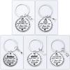 Creativo Nuevo 2024 Familiar Acero Inoxidable Plato Redondo Llavero Letra Personalizada Colgante de Bolsa Regalo para Familia
