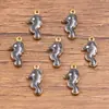 10 Colgantes de Acero Inoxidable Multicolor Dorado de Doble Cara con Goteo de Aceite para Peces, Cangrejos, Delfines, Corales, Caballitos de Mar DIY para Viajes de Commuting a la Moda