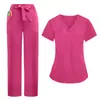 Dropshipping Transfronterizo de Uniformes de Trabajo para Doctores y Enfermeras, Batas Quirúrgicas para Mujer, Pantalones Rectos para Quirófano, Conjuntos de Color Sólido