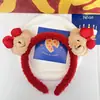 Diadema de felpa antideslizante para mujer, diadema para el pelo, accesorios para el pelo, máscara facial de dibujos animados linda nueva