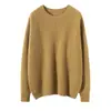 Suave Cachemira para Mujer Cuello Redondo Punto de Lingote Holgado Casual Sencillo Versátil Tejido de Cachemira Otoño e Invierno Nueva Ropa de Punto