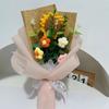 Buquê de lã trançada à mão mais vendido internacionalmente, buquê de presente de girassol para o dia do professor, flores artificiais de malha