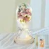 Presente de Dia dos Namorados Lanterna Caixa de Presente Flor Eterna Buquê de Flores Secas Flor de Sabão Rosa Flor Eterna Flor Artificial Ornamento de Aniversário