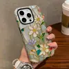 O Mais Vendido da América Latina Luxo Leve Retro Flor Dourada 18Pro Película de Camada Dupla Capa Dura iPhone17 Capa Protetora Bonita