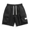 Shorts Masculinos de Corte Reto, Comprimento no Joelho, Caimento Solto, Finos e Casuais para o Verão, Calças Esportivas Masculinas, Cinza da Moda