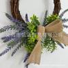 Corona de lavanda de imitación, corona de ratán, corona colgante de puerta de primavera y verano, corona de comercio exterior transfronterizo, corona de lazo simple
