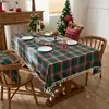 Mantel a cuadros de Halloween, estilo algodón-lino con borlas, mantel para mesa de centro, paño decorativo de ambiente otoñal, mantel rectangular para comedor