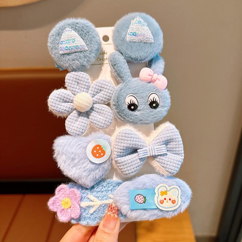 SKU06_颜色_6#蓝色兔子毛绒8件套
