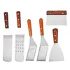 Conjunto de Ferramentas para Churrasco ao Ar Livre Transfronteiriço Espátula para Bife Espátula para Chapa Espátula para Panqueca Teppanyaki Ferramentas para Churrasqueira