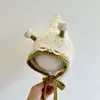 Sombrero de Princesa Infantil con Encaje de Hongo y Puntiagudo Otoño Invierno Sombrero de Lana Tejida para Bebé Recién Nacido Protección para Orejas de Niña