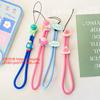 Nuevo Lanyard para Teléfono Móvil de Flor de Dibujos Animados Anti-Pérdida Creativo para Muñeca Cuerda de Nylon Llave Colgante Hebilla Cadena Corta para Mano