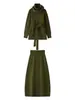 Nuevo Conjunto de Punto Retro Coreano de Invierno: Cárdigan Holgado + Falda, Dos Piezas Cómodo y de Moda para Mujer