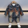 Conjunto de Mezclilla Nuevo para Niños Primavera 2026 Elegante de Moda Ropa para Bebé Chaqueta para Niños Ropa de Moda Infantil