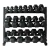 Rack para Mancuernas Casa Rack de Mancuernas de Tres Niveles Set Equipo para Entrenador Personal de Gimnasio Rack Fijo de Almacenamiento para Mancuernas Rack para Mancuernas