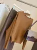 Suéter de Punto con Cuello Halter Texturizado de Manga Larga Estilo Old Money para Mujer, Nuevo Diseño de Otoño, Top Suéter Elegante y Versátil Adelgazante