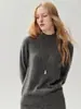 Outono 2026 Novo Suéter Feminino 100% Caxemira Pura Gola Alta Meia Simples Modelagem Solta Camisa Básica Emagrecedora
