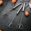 Batedor de Ovos de Aço Inoxidável Ferramenta de Mistura para Cozinha Doméstica Mixer de Ovos e Creme Batedor Rotativo Semi-automático