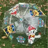Paraguas de Dibujos Animados para Niños Guardería Estudiantes de Primaria Pegamento Negro Doble Uso Soleado y Lluvia Mango Largo Niño y Niña con Funda Impermeable 3-10 Años