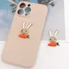 Accesorios para Funda de Teléfono de Conejo Zanahoria de Orejas Largas de Zhuzi Accesorios para Joyería DIY Materiales para Decoración de Zapatos con Agujeros