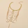 Tobillera Exótica Retro con Borlas para Mujer, Cadena Metálica para Pie, Joyería para Pie Estilo Palacio Cosplay, Accesorio Peculiar