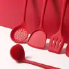 Colher de silicone para cozinhar, colher de sopa, espátula, conjunto de utensílios de cozinha de grau alimentício, antiaderente, resistente a altas temperaturas, para uso comercial e doméstico