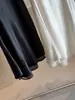 Falda de Satén de Acetato con Incrustaciones de Malla de Gama Alta y Elegante, Estilo Nuevo Primavera y Verano, Falda de Cintura Alta en Línea A con Efecto Drapeado para Mujer