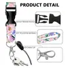 Cordón para Tarjeta de Documento UV con Hebilla de Tirar Retráctil Popular Estampada, Insignia Fácil de Colocar, Portatarjetas Transfronterizo con Varias Hebillas de Tirar Fáciles