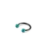 Amazon Comercio Electrónico Transfronterizo Más Vendido Joyería para Piercing C-Bar Negra Recubierta de Bola de Diamante Completo Anillo para Labio Anillo para Septum Nasal