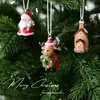 Decoraciones Navideñas Transfronterizas Mini Resina Anciano Habitación de Nieve Papá Noel Árbol de Navidad Colgante Pequeño (En caja)