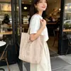 Bolsa de Lona Cuadros Dulce y Versátil Estilo Coreano, Bolso de Hombro de Gran Capacidad Estilo Perezoso, Bolso Diario Suave y Elegante para el Trabajo