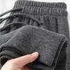 Pantalones Casuales Suaves de Corte Amplio para Mujer Tallas Plus, Pantalones Rectos Anchos Suaves y Sueltos en Color Gris para Otoño e Invierno A7047