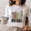 2023 novo top de manga curta Camiseta estampa de livro solto manga curta Gola redonda