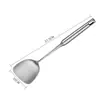Espátula de Aço Inoxidável Doméstica Colher de Sopa Espessa para Cozinha Conjunto de Utensílios de Cozinha Espátula de Cozinha Colher de Sopa de Cabo Longo para Chef