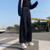 Jeans de mezclilla anchos estilo papá para mujer, negros, de cintura alta, ajustados, cubren imperfecciones, rectos, de nueve puntos, para petite, versátiles, de largo completo