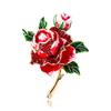 Broche de rosa de moda europea y americana, aleación de esmalte, gota de aceite, planta, ramillete, ropa, broche de alta calidad, venta al por mayor en vivo