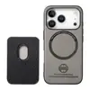 Cuero Liso Adecuado para Apple 17Promax Funda Magnética para Teléfono Móvil Apple 17 Almacenamiento de Tarjetas Portatarjetas Portatarjetas Anticaída 16 Funda