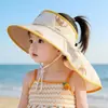 Chapéu de Sol Infantil, Estilo Fino de Verão, Proteção UV, Aba Larga, Chapéu Cachecol, Chapéu de Sol Unissex para Bebê, Chapéu de Sol com Topo Aberto para Primavera