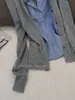 Top de punto de lino con bloques de color y patchwork para mujer M LINK, colección otoño 2026, simple y versátil, con diseño de camisa de dos piezas de imitación