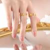 Anillo popular de círculo con forma de lazo personalizado estilo francés para mujer, acero de titanio que no se decolora, anillo nicho al por mayor, moda