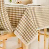 Tela para mantel Fresca estilo pastoral Mantel para mesa de comedor Mantel para mesa de té Mantel con cuadros pequeños verdes Encaje Impermeable Venta al por mayor Producto Nuevo