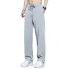 Venta Directa de Fábrica Pantalones de Seda Hielo Finos de Verano para Hombre, Pantalones de Vestir Holgados Rectos con Caída, Pantalones Largos Deportivos Casuales de Secado Rápido