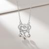 Plata S925 Candado de Seguridad Inteligente Collar con Candado Pequeño Diseño de Nicho Femenino Lujo Ligero Candado de Larga Duración Regalo de Cumpleaños