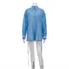 Moda Nueva de Principios de Otoño para Mujeres Europeas y Americanas Camisa de Tencel con Solapa y Mangas Largas Ropa de Trabajo Elegante Top Cardigan Versátil Holgado