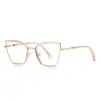 Gafas originales anti-luz azul 3157 doradas TR armazón óptico de alta calidad talento pasarela con espejo liso liso para mujer