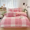 Juego de ropa de cama de cuatro piezas de algodón puro estilo nórdico, juego de tres piezas de sábana de algodón 100% a rayas, funda de edredón, sábana bajera, sábana de cama