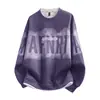 Moletom Acu Masculino com Estampa de Letras em Fleece Marca Tendência Corte Solto Falso Duas Peças Gola Redonda 2026 Outono Inverno Top Engrossado