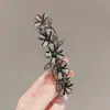 Nuevo clip de resorte de vidrio con pedrería de obsidiana de alta calidad, pasador de cabeza trasera, clip de temperatura alta, clip para accesorios para el cabello