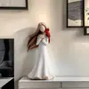 Estatueta de Anjo Estátua de Resina Estilo Country Americano Personagem Decoração Casal Coração de Amor Casamento Casa Pequeno Presente Criativo