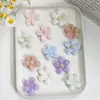 Color Sólido Tela Cosida a Mano Flor de Cinco Pétalos de Perla Tridimensional Accesorios para el Cabello Hechos a Mano para Bricolaje Ropa Funda de Teléfono Ropa para Muñecas Ropa para Mascotas